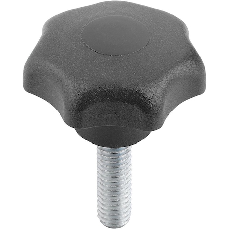 Kipp Star Grip To DIN6336 D1=40 D=M10X25, Form:L Biopolymer, Black Ral7021 K0155.1041090X25